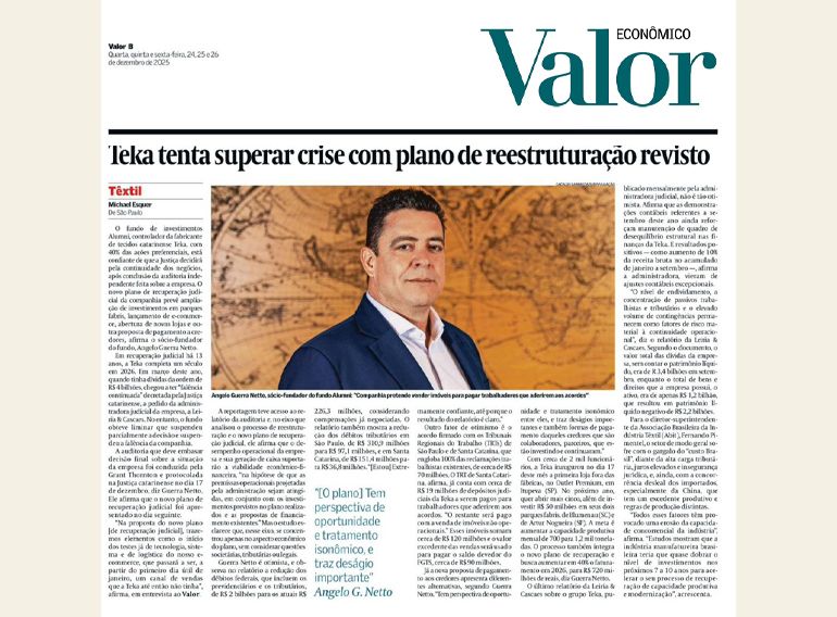 Teka tenta superar crise com plano de reestruturação revisto